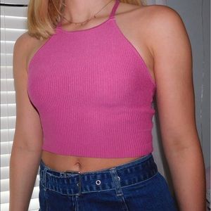 Pink tank crop top
